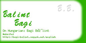 balint bagi business card